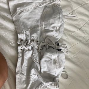 White cute top with cords